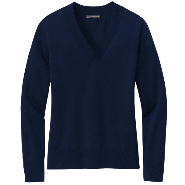 ALCOVA-Brooks Brothers Womens Cotton Stretch V-Neck Sweater - Image 4